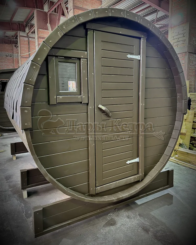 Баня-бочка круглая из кедра 4 метра