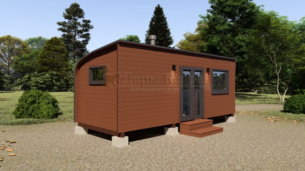 Баня «Парус» из кедра 6х2,2 метра (вариант 1)